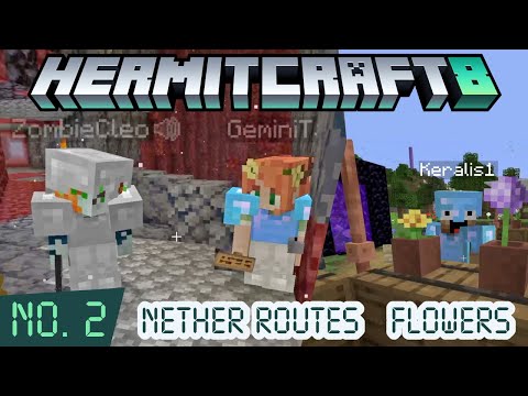 Hermitcraft 8: Episode 2! Flower stall! Hermits Helping Hermits nether portals!