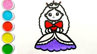 Cute Princess Drawing | painting and coloring for kids and Toddlers | doll drawing