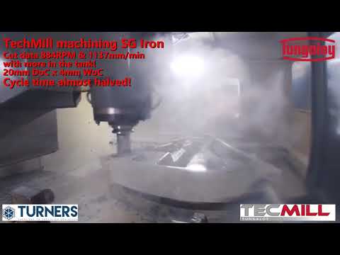 TechMill from Tungaloy machining SG Iron DoC=20mm