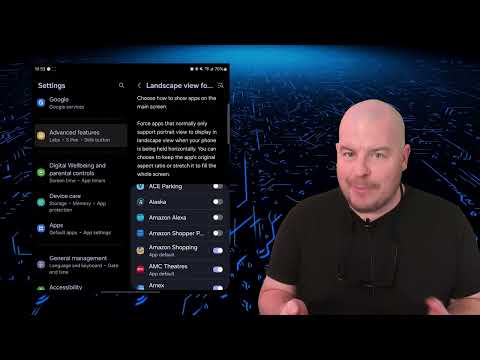 Samsung Galaxy How to force portrait apps into landscape mode