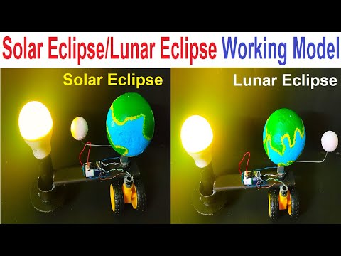 solar eclipse lunar eclipse earth rotation working model 3d science project diy craftpiller