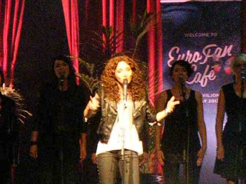 Natalia Kelly Sings "Love Shine Alight" at the Eurovision Cafe in Malmo, Sweden