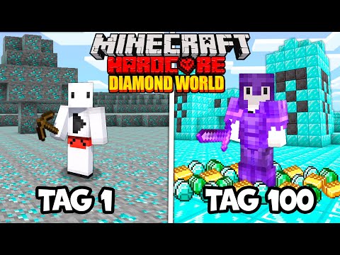 Ich habe 100 Tage in einer DIAMANTEN-WELT in Minecraft Hardcore überlebt 😱💎