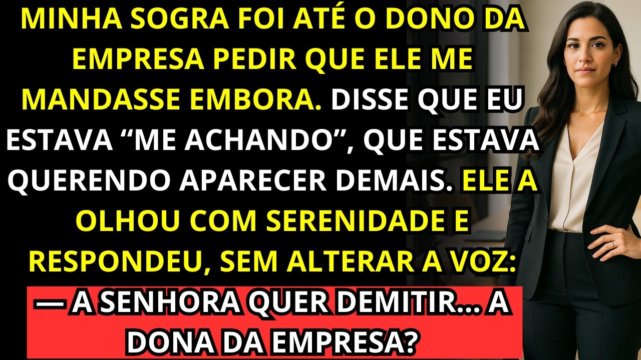 Minha sogra tentou me expulsar da empresa em uma reunião, sem saber que eu era a dona