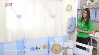 Kit Cama Babá Bichos da Selva Azul | Ref: 45229
