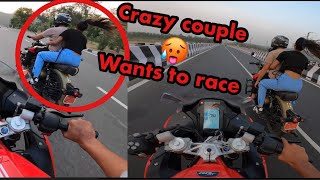 Bullet couple challenged 🤬me for race 🥵with rr310😨