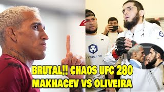 EDANN🔥 DETIK-DETIK KERIBUT4N ISLAM MAKHACEV vs CHARLES OLIVEIRA UFC 280 ‼️ MAKHACEV SUNGGUH EMOSI