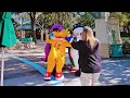 Joel Group Hugging Barney The Dinosaur And Friends At Universal Studios Orlando In 2019