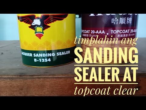 Timplahin ang sanding sealer at topcoat clear nang walang mixing cup