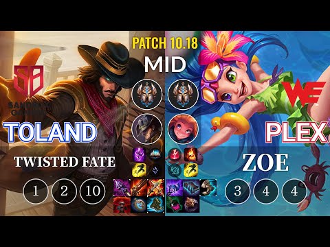 SB TolanD Twisted Fate vs WE Plex Zoe Mid - KR Patch 10.18