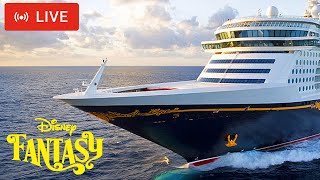 SHIPS TV - Disney Fantasy & AIDAPerla Cruise Ships Departing Port of Southampton (LIVE)