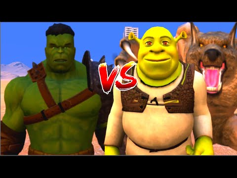 100 Hulk vs 1000 SHREK and 1000 Werewolf (Marvel vs Marvel)