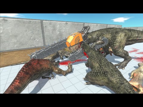 Survival T-Rex Chainsaw Man, Animal Revolt Battle Simulator