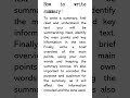 How To Write A Summary Write Summary