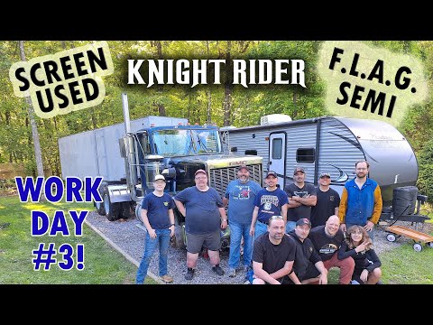 Screen Used Knight Rider Semi Work Day 3! Rear Jamb Welding, Drop Ceiling, New Tires for the General