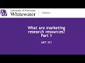 MKT 321: What are marketing research resources (part 1)