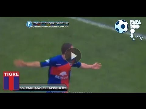 Gol Ellacópulos. Tigre 2 Rosario Central 0. Torneo Inicial 2013. Fecha 7. Fútbol Para Todos.