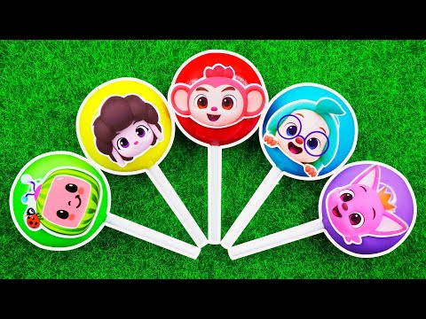 Some Lot's of BIG Candy Shop lollipops | Hogi , Pinkfong , Baby Shark, Cocomelon Satisfying video