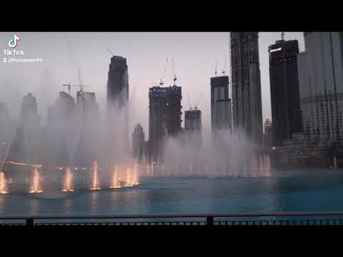 # Dubai mall water fountain view with pashto music