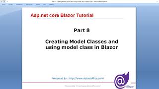 Part-8: Creating Model Classes and using model class in Blazor | Blazor Tutorial for beginners