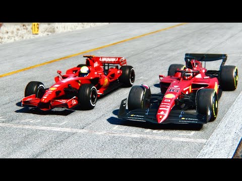 Ferrari F1 2022 F1-75 vs Ferrari F1 2007 Kimi Raikkonen at Silverstone GP