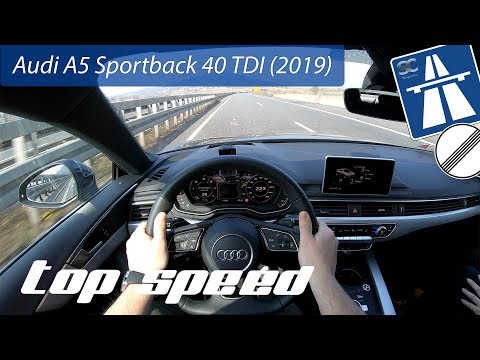 Audi A5 Sportback 40 TDI (2019) on German Autobahn - POV Top Speed Drive