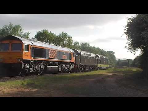 GBRF 66708 + 40013 " Adania " + 55002 " KOYLI " Depart Barrow Hill South Junction - 0Z73 - 2/6/2016