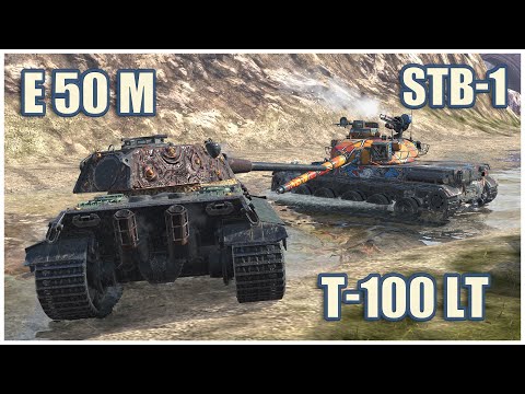 E 50 M, STB-1 & T-100 LT • WoT Blitz Gameplay