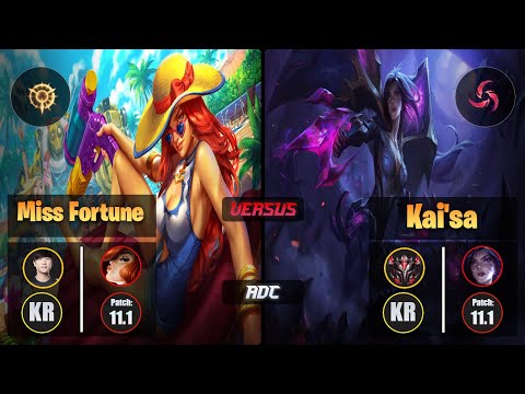 Ruler MISS FORTUNE (ADC) [Press the Attack] VS KAI'SA - Grandmaster KR Patch 11.1