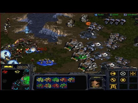 StarCraft: Brood War - Terran vs 1 Terran/3 Protoss/3 Zerg (vs 7 computers ) Map: Big Game Hunters