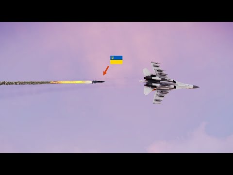 Ukrainian anti-air missile destroys Russian SU-35 fighter jet - ARMA 3
