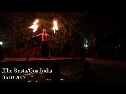 Arcama Fire Show: live music visualization show at The Rusta/Arambol, Goa 2017