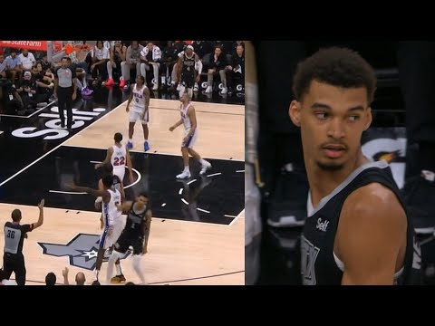 Victor Wembanyama does his best Steph Curry and hits look away 3 🔥