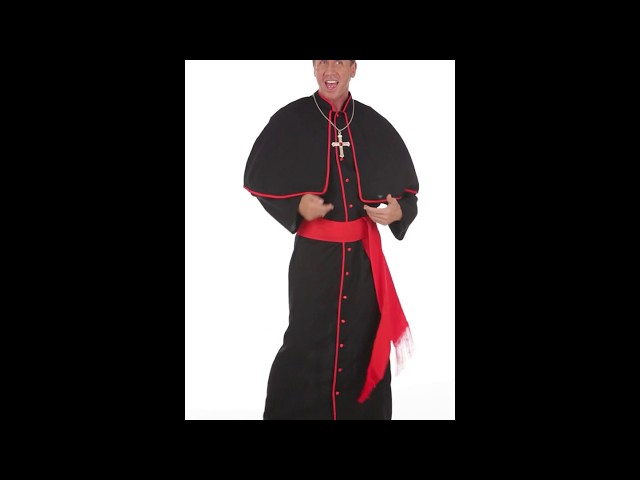 Vídeo relacionado con W WIDMANN MILANO Party Fashion - Disfraz de cardenal para hombre, traje de sacerdote con túnica, cinturón, gorro y mitra para carnaval