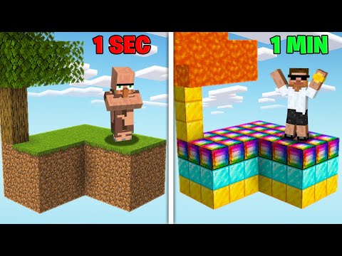 MINECRAFT BUT ISLAND CHANGES EVERY MINUTE !!!
