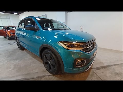 Volkswagen T-Cross R-Line 1.0 TSi 7AT turquoise walkaround exterior and interior (Brunei)