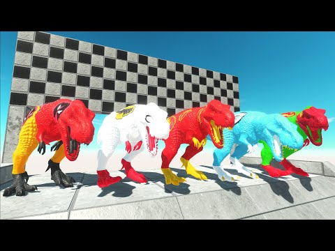 HUNTING FOUND SPEED CHAMPIONS RACE SUPER DINOSAURS STAIRS DEATH RUN - Animal Revolt Battle Simulator