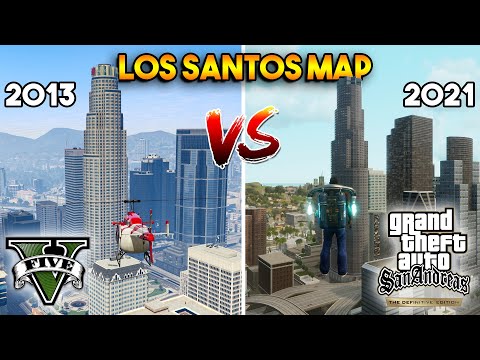GTA 5 VS GTA SAN ANDREAS DEFINITIVE EDITION : LOS SANTOS MAP PLACES