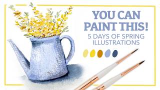 Perfect For A Spring Card! Paint A Watercolour Watering Can Easily!