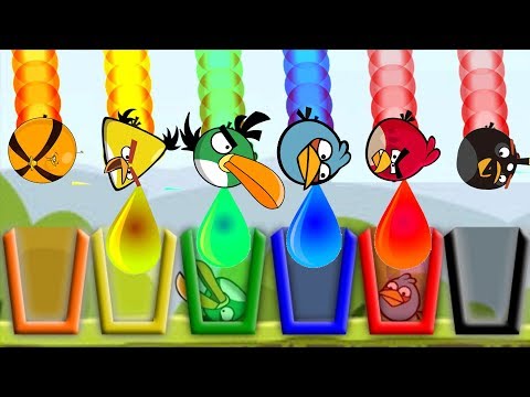 Angry Birds Drink Water 2 - SKILL GAME WALKTHROUGH EVERY BIRDS DRINK COLOR WATER!