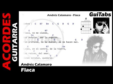 FLACA 👩 - Andrés Calamaro ( Letras - Acordes GUITARRA 🎸- Karaoke )