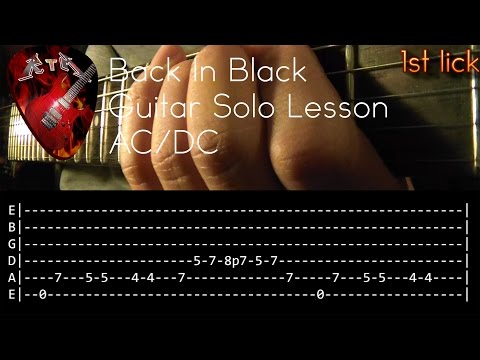 Back In Black Guitar Solo Lesson - AC/DC (with tabs)