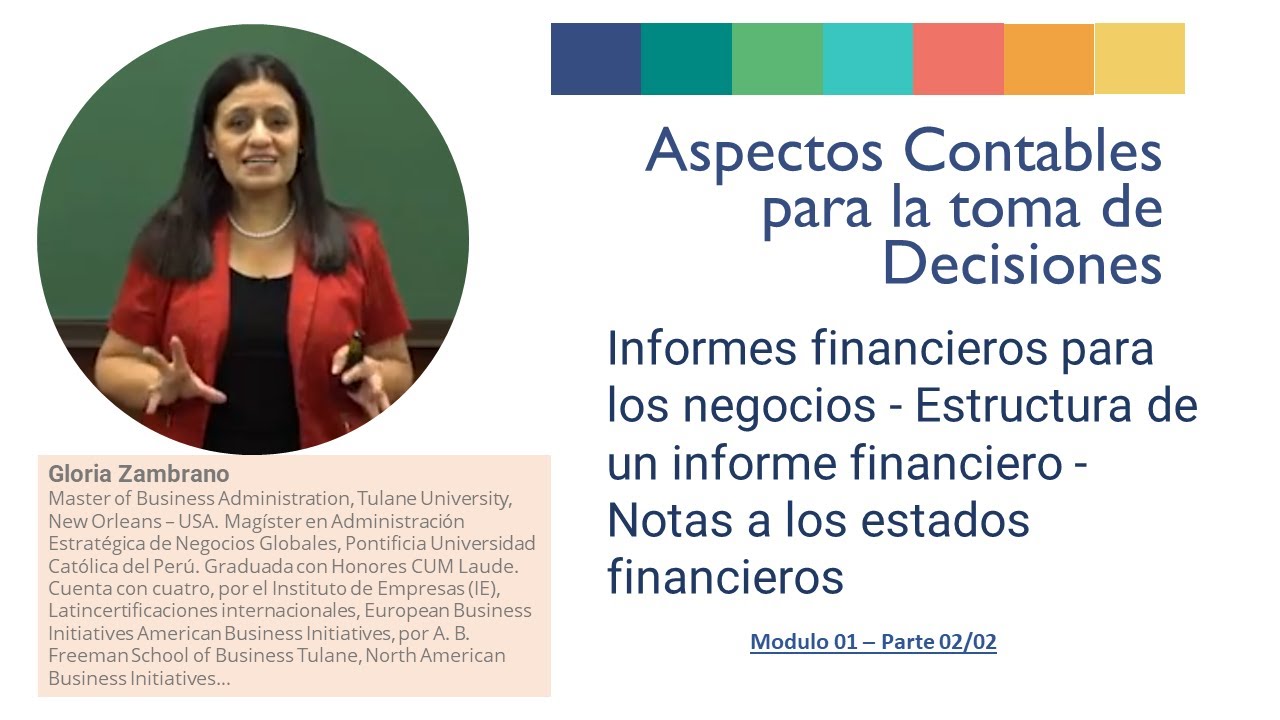 Informes financieros para los negocios - Estructura de un informe financiero