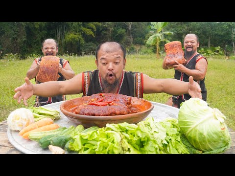 Cooking a Giant Chunk of Meat - a Super Delicious Stew Recipe - Dwarf Food