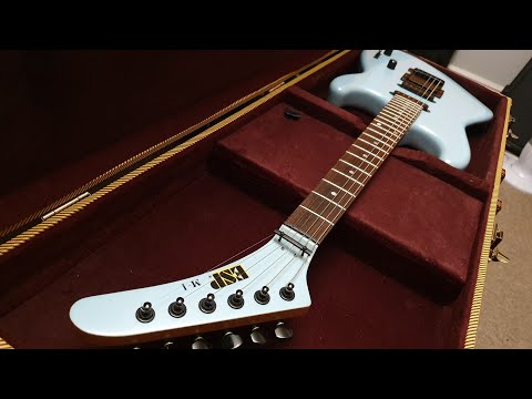 RARE Vintage ESP M-I 1988 Ice Blue Banana Hockey Stick Kramer Van Halen Headstock MIJ Super Strat image 26
