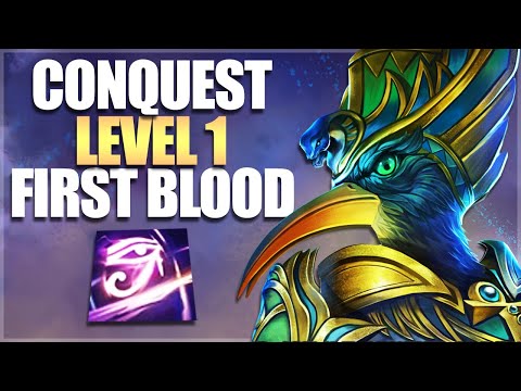 Thoth Mid Lvl 1 First blood trick (Smite Conquest)