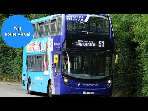Arriva Leicester 51 Full Route Visual- Leicester City Centre to Braunstone