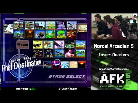 Norcal Arcadian 5 - Mob & Kyza vs Cyan & Jayson - Losers Quarters Melee Doubles