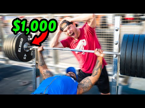 Biggest Bench Press WINS $1,000 vs Muscle Beach!