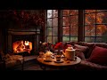Cozy Room in the Fall Weather with the Sound of Rain & Crackling Fireplace/Sounds to help you Relax